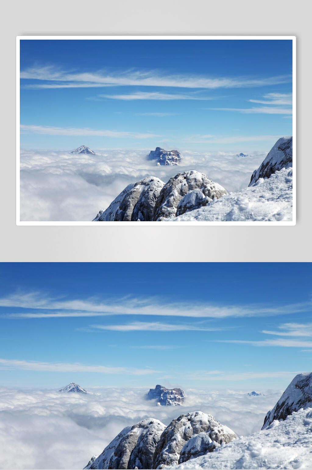 天空高山云层双幅摄影视觉图素材