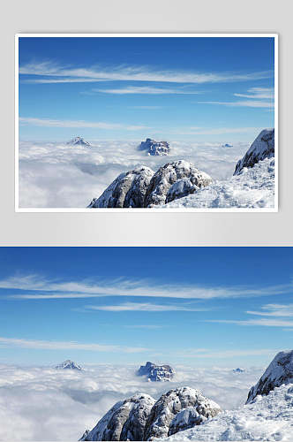 天空高山云层双幅摄影视觉图