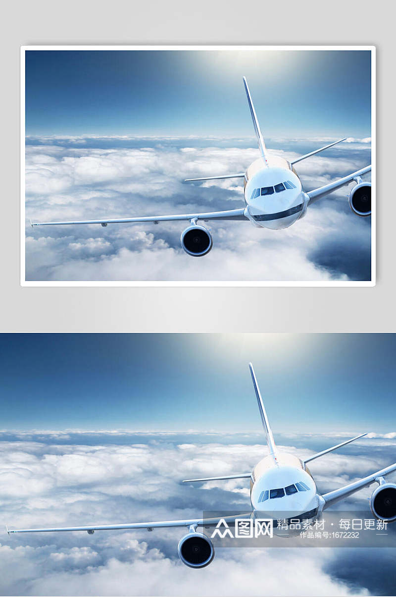 客运民航飞机天空外拍摄影图素材