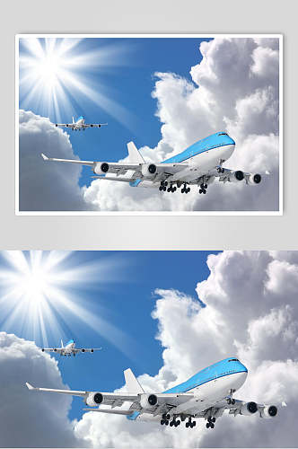 客运客机民航飞机天空飞行视觉摄影图