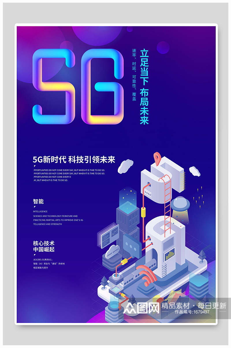 炫彩5G科技立足当下布局未来海报素材