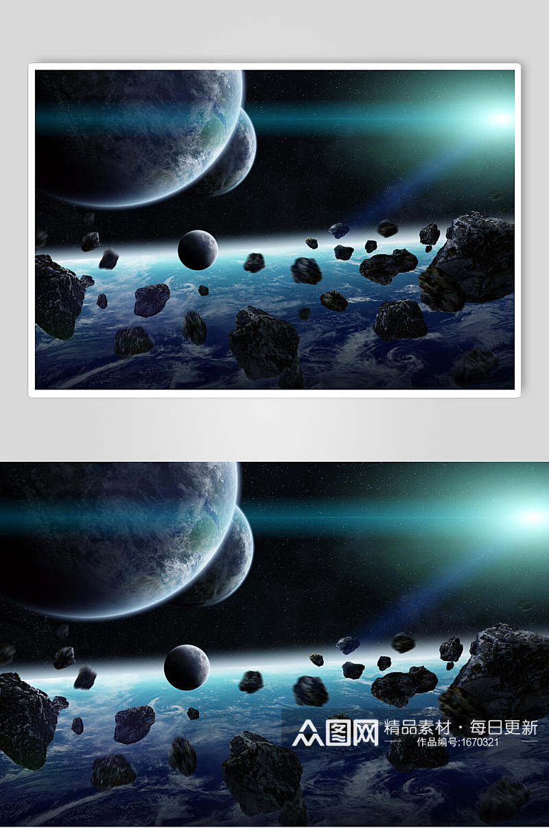 蓝色太空星球高清图片素材