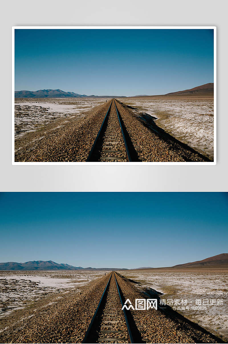 平原铁路风景高清图片素材