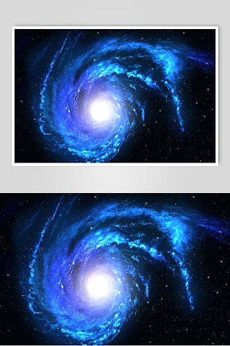 蓝色星空银河轮廓图片
