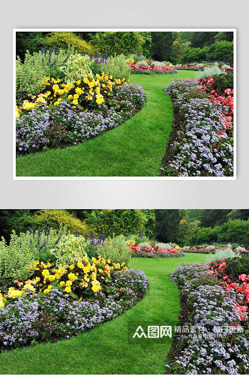 鲜花私人别墅花圃花的图片大全大图素材