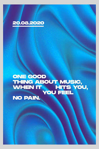 经典蓝色液态流动创意海报