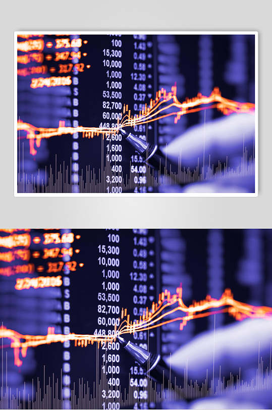 股票期货走势图特写图片