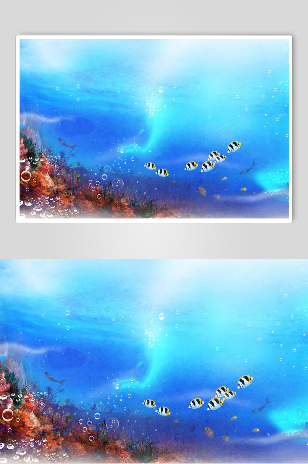 海洋世界海底世界3D立体图小鱼群素材