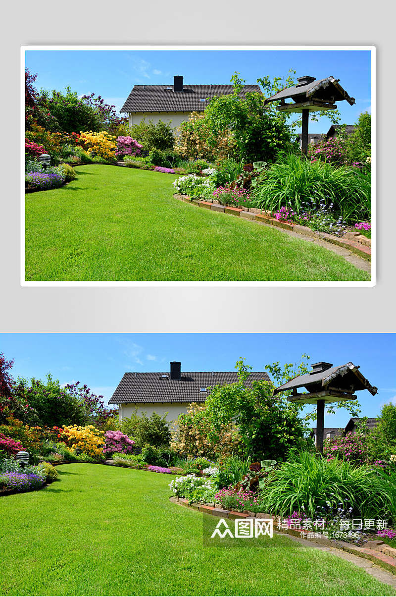 私人别墅花园高清图片素材