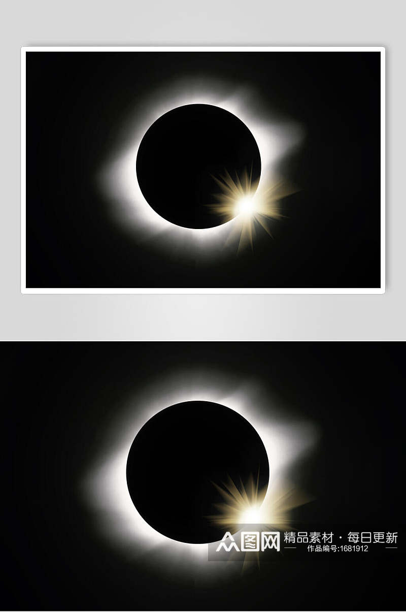 太空星球日食视觉摄影图素材