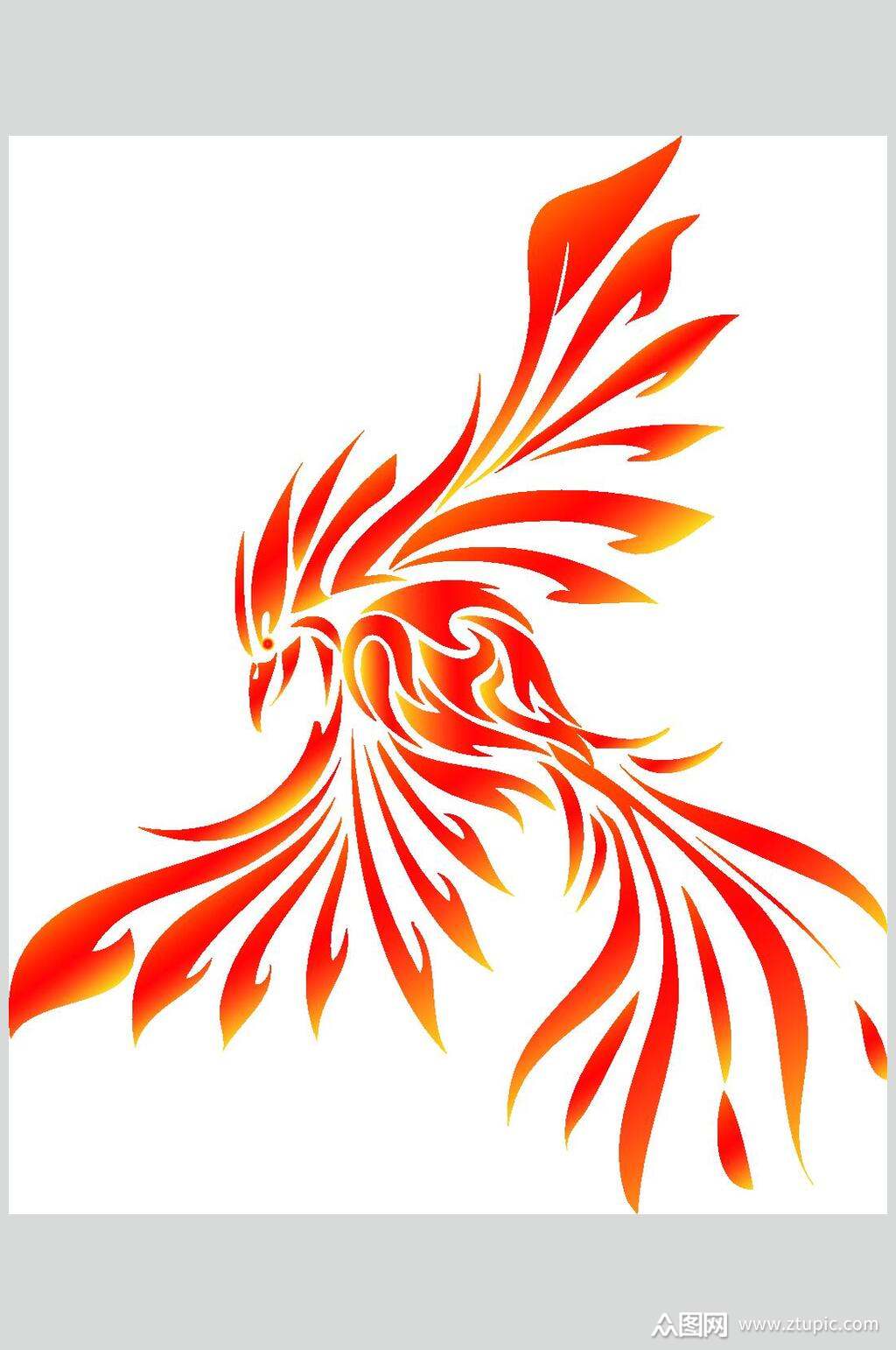 简约浴火重生凤凰元素素材素材