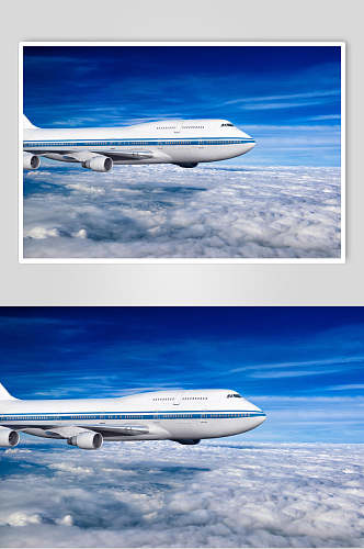 唯美蓝天中国航空飞机蓝天摄影图