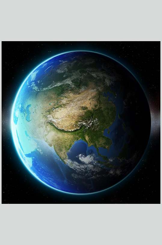 蓝色星球宇宙曙光地球地平线图片