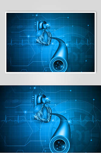 科技风心脏肺部人体器官图片