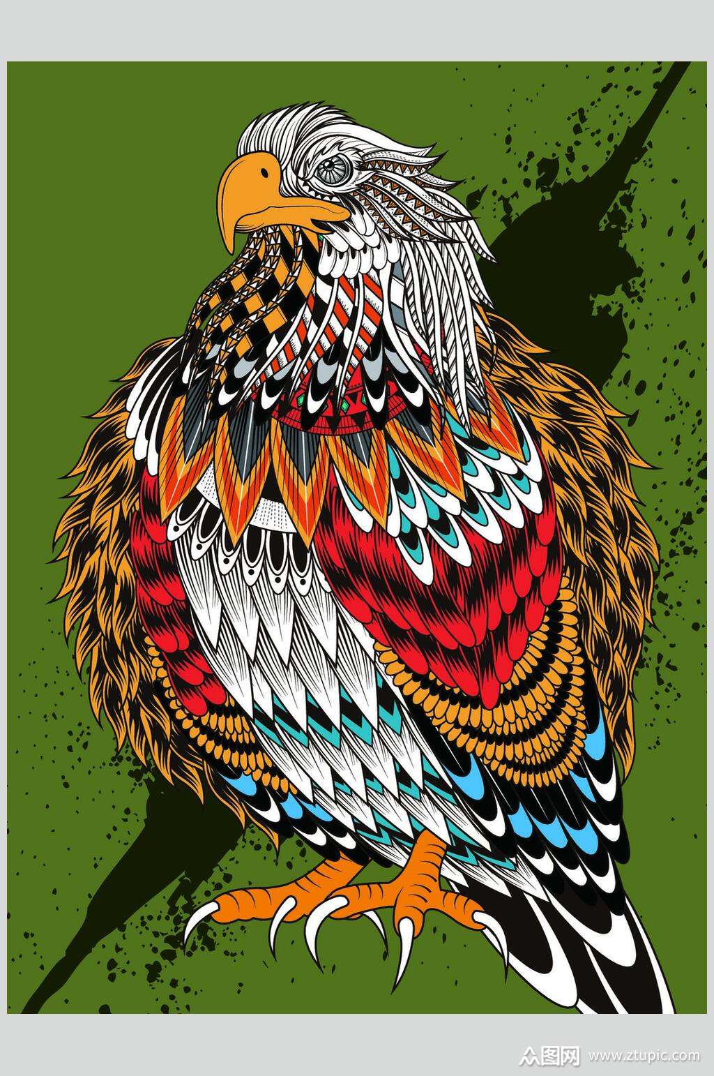 老鹰动物民族风元素素材素材