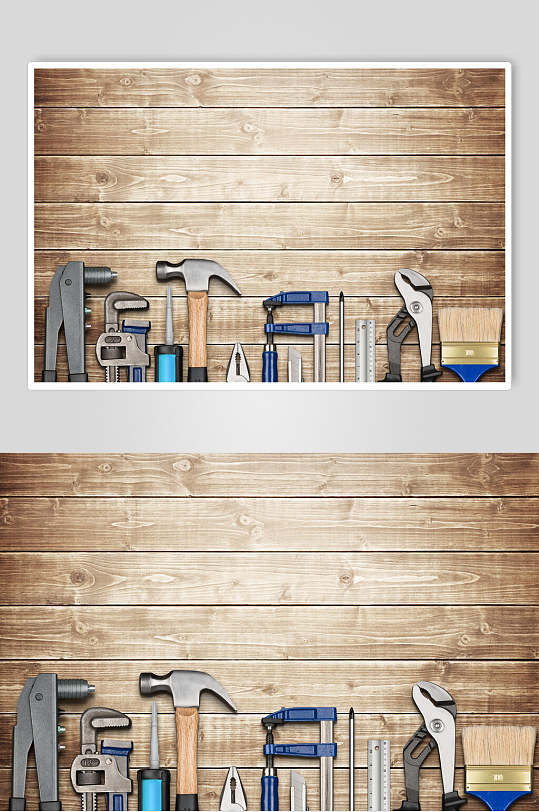 五金工具锤子尺子和工具展示摄影视觉-众图网