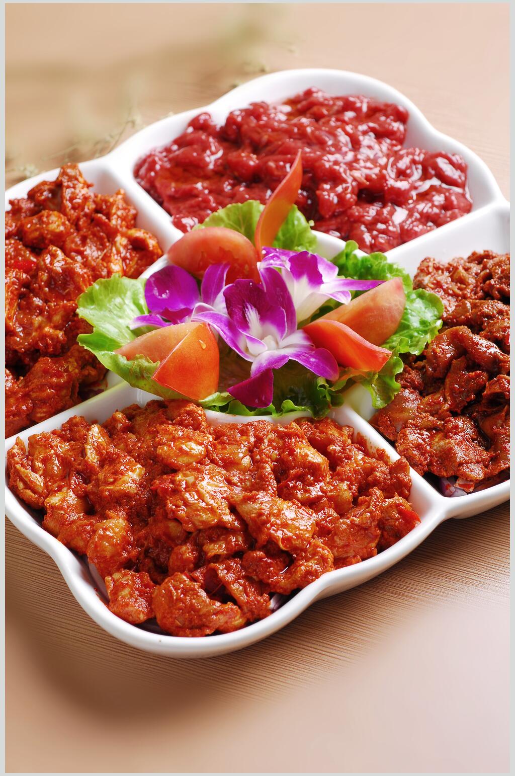草原腌肉大拼盘食品图片素材