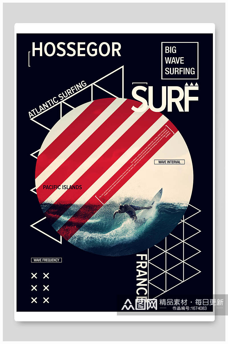 创意国外海报异国风冲浪运动素材