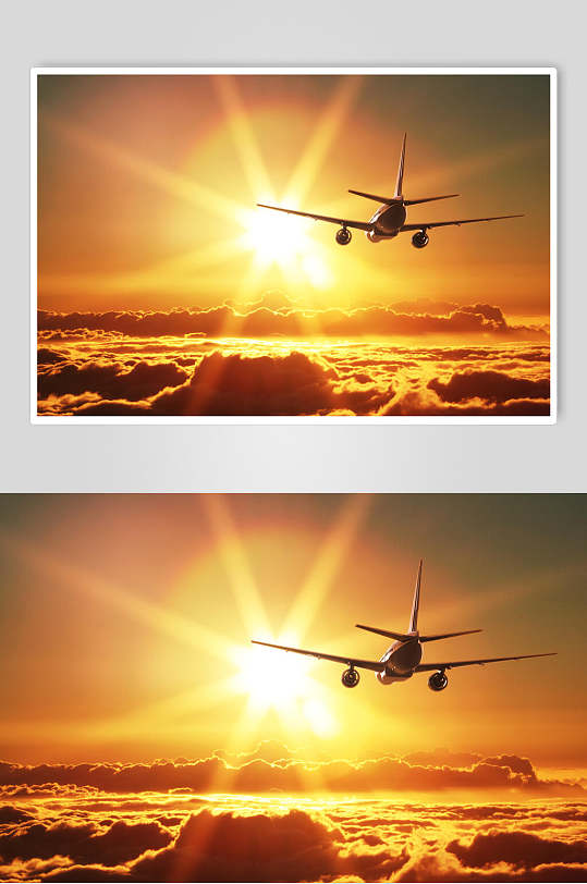 早晨客运客机民航飞机高清摄影图片