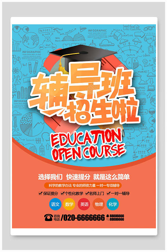 招生海报辅导班快速提分