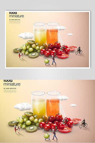 水果饮料美食摄影合成海报