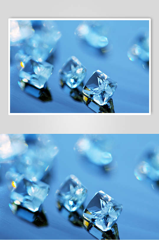 蓝色钻石钻戒饰品高清图片