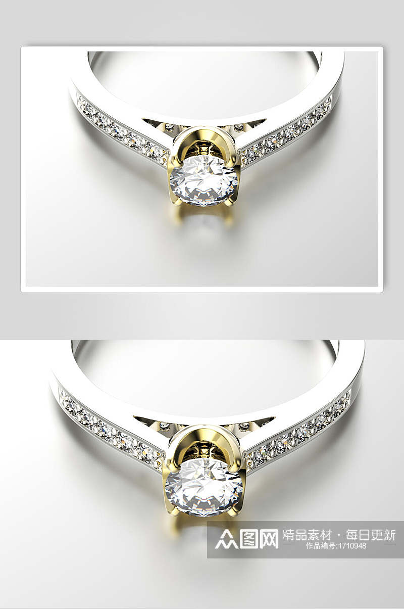 美丽绽放简洁精炼的钻石钻戒饰品图片素材