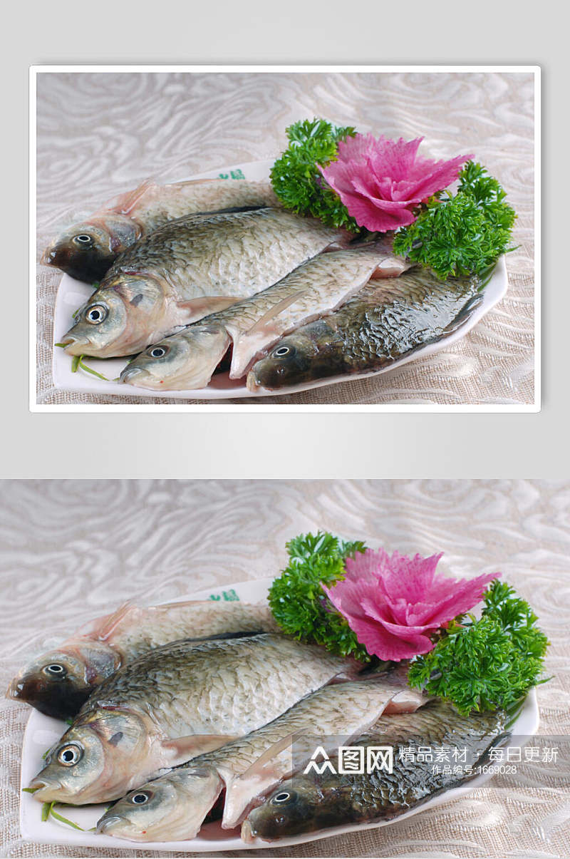 荤菜鲜鲫鱼高清图片素材
