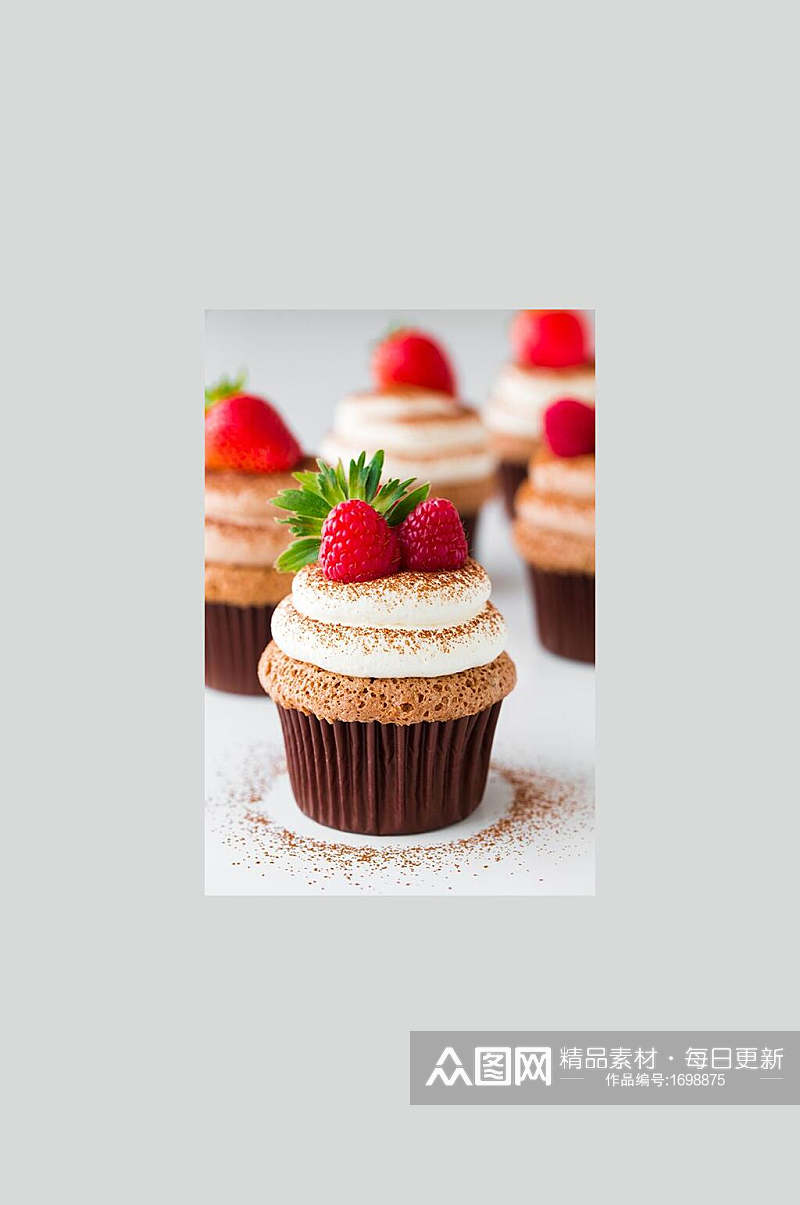 美味西式糕点草莓蛋糕美食高清图片素材