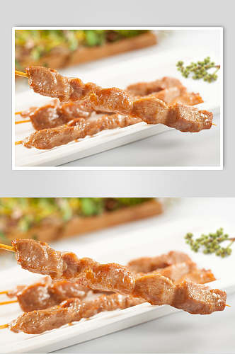 藤椒猪肉串美食图片