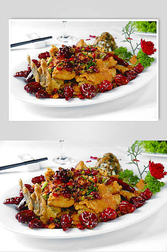 干香炝锅鱼美食高清图片