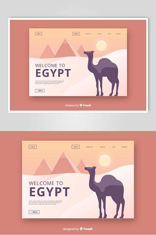 欢迎到埃及插画设计