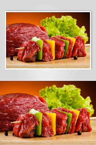烧烤烤串牛肉图片