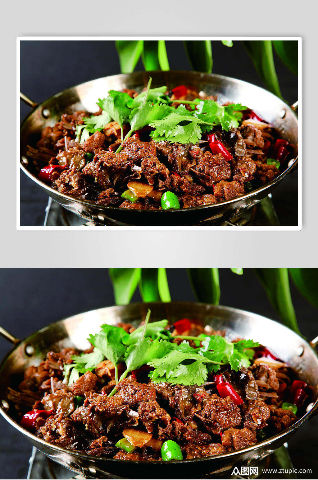 干锅野兔美食摄影图片