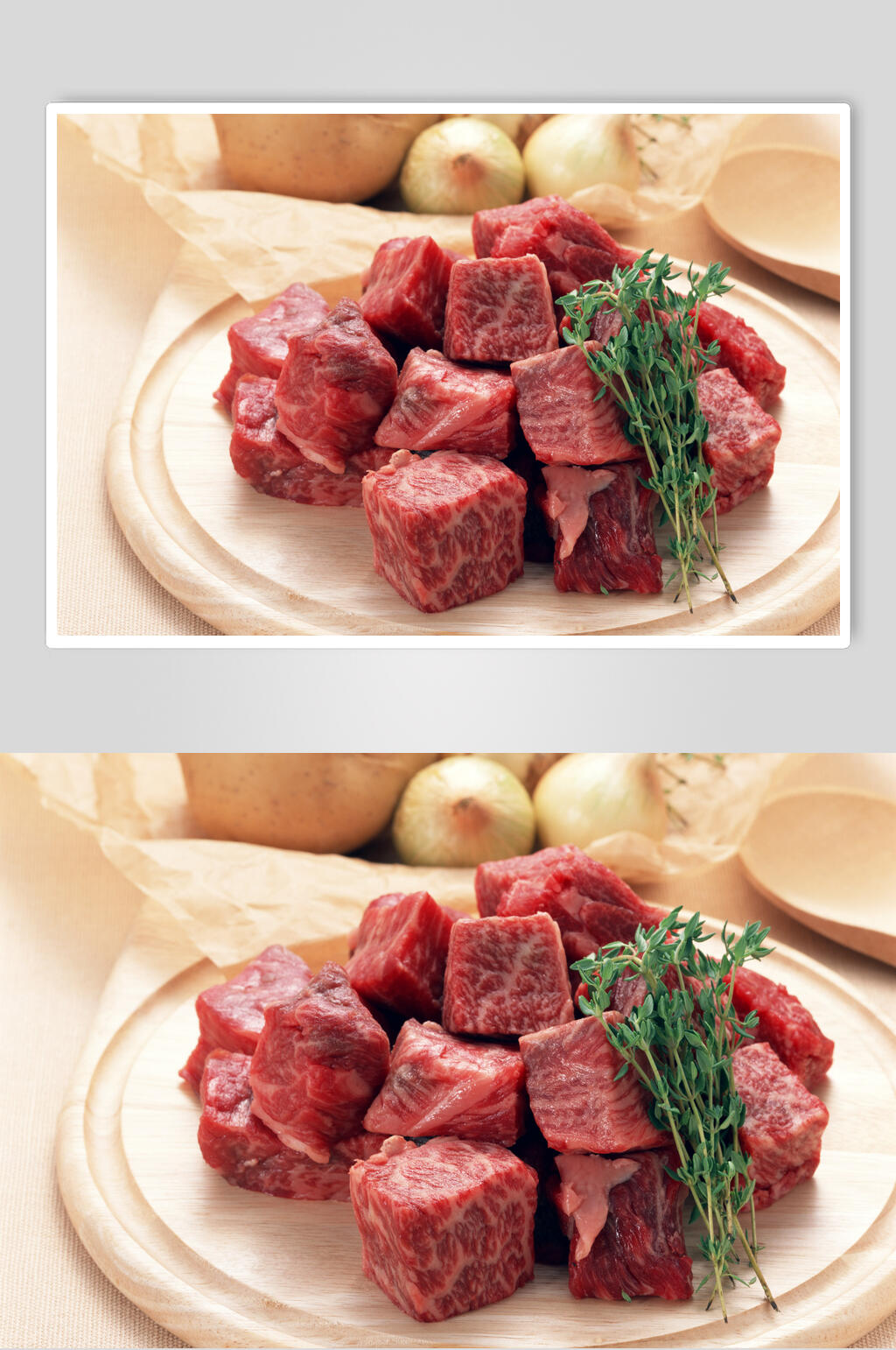 新鲜精品肉类牛肉粒图片素材