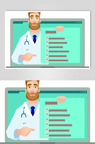 平面风医生提示插画设计