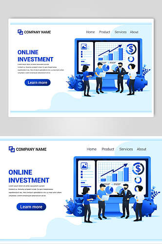 在线投资商务插画设计