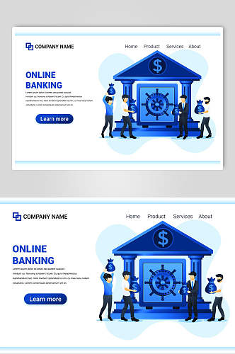 线上银行商务插画设计