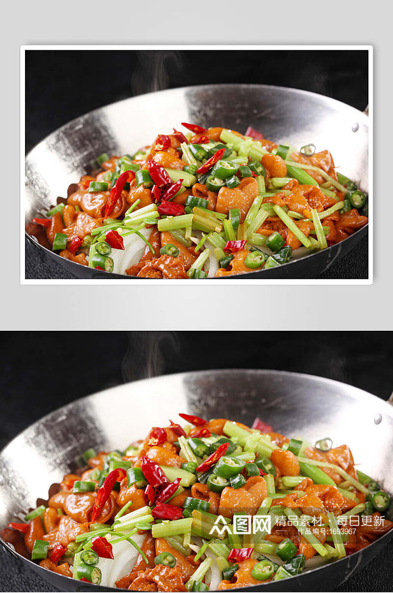 鲜香美味干锅肥肠美食图片素材