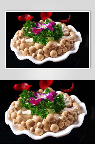 新鲜美味海鲜菇菌类餐厅美食图片