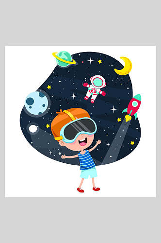 插画设计儿童网络世界儿童探索