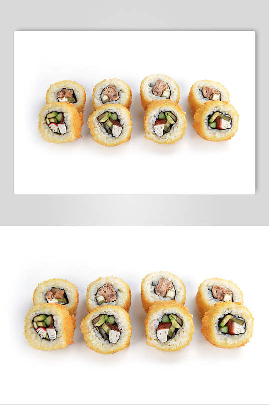 青瓜火腿寿司美食图片