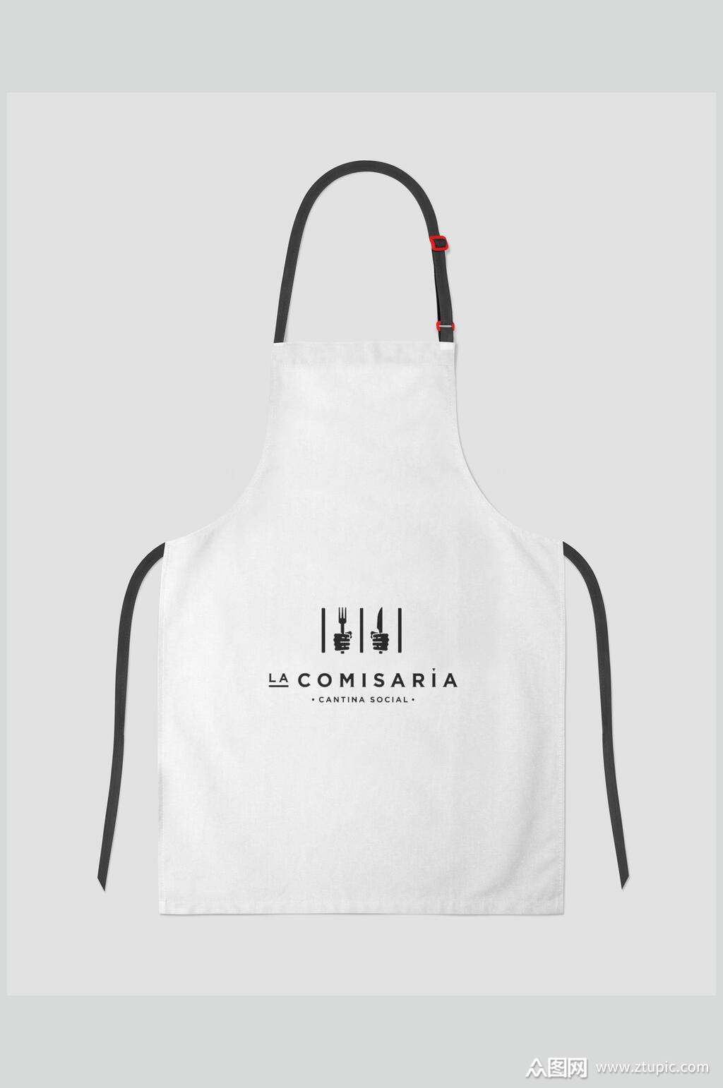 简约黑白围裙样机效果图