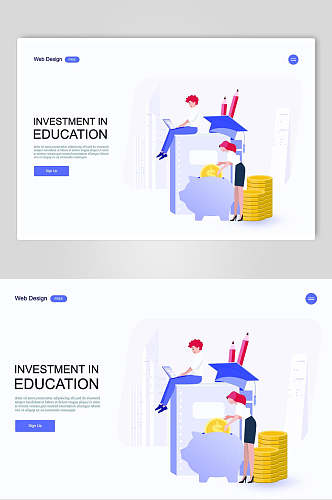 在线教育网站商务插画设计