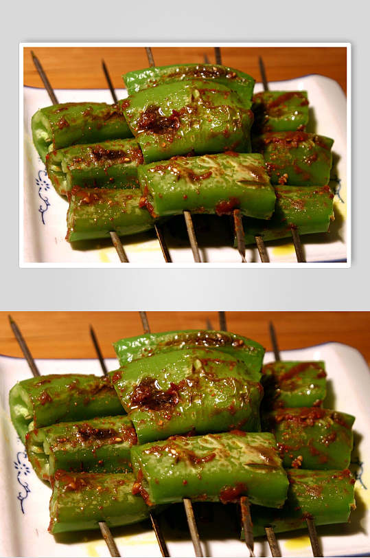 新鲜美味烤辣椒食品图片