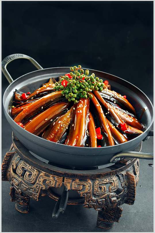 干锅香辣土黄鳝餐饮美食图片
