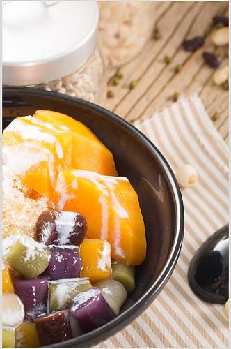 芋圆芒果美食图片