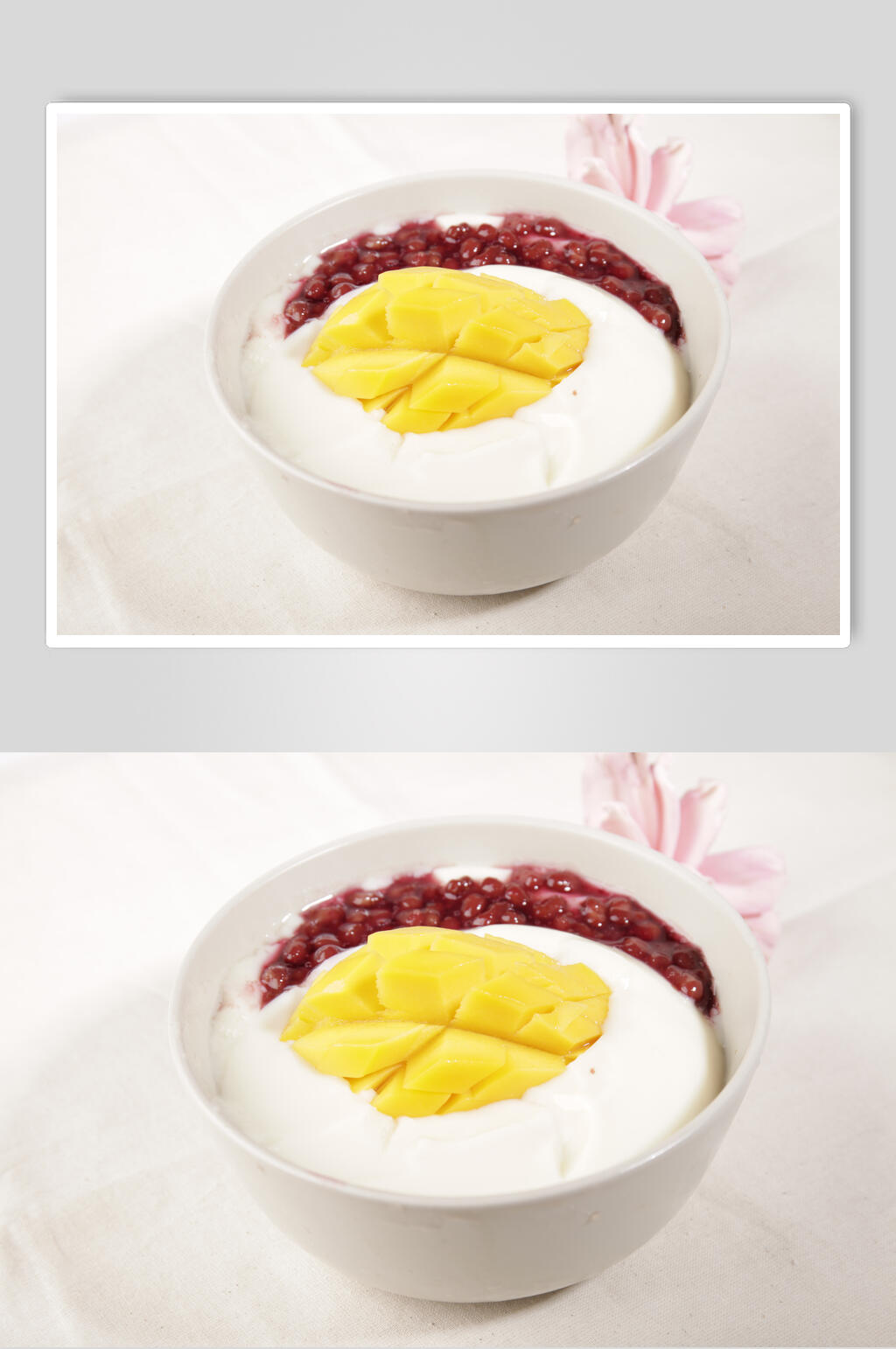 红豆芒果豆花甜品高清图片素材