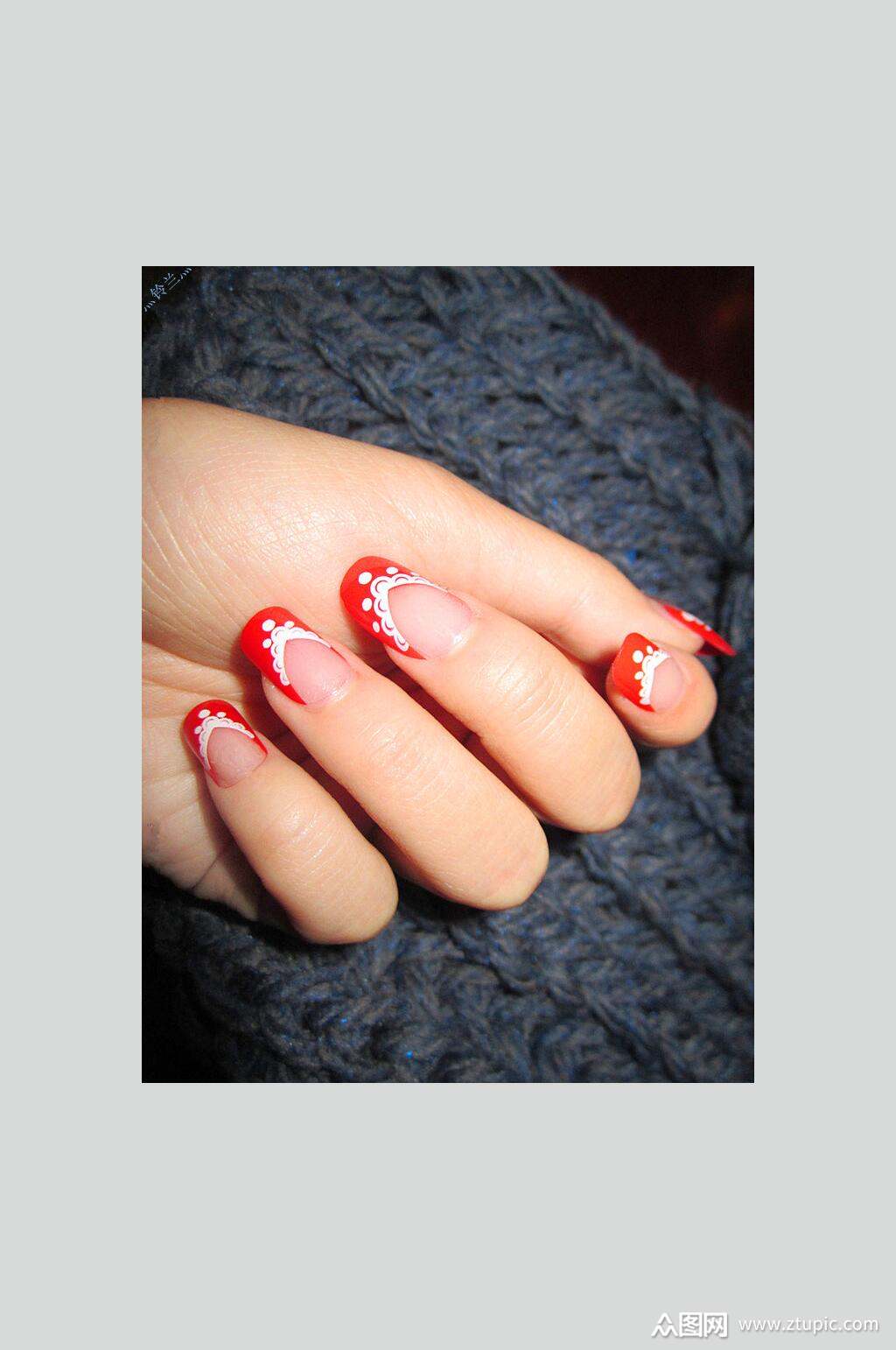 橘色精致美甲摄影图片模板下载-编号1708300-众图网