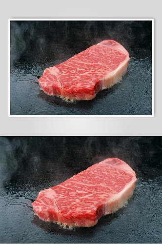 新鲜肉类铁板牛排图片